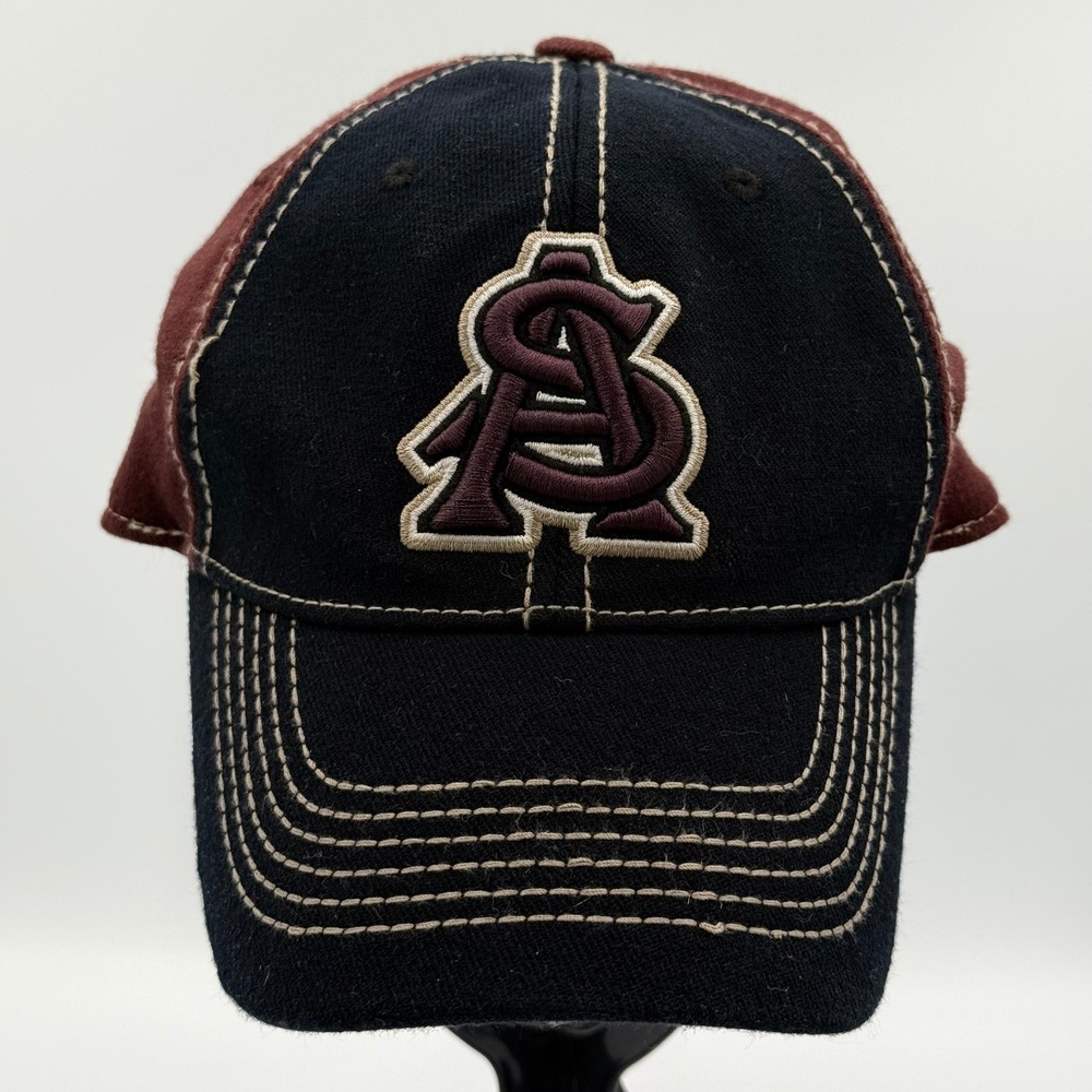 Arizona State Sun Devils Hat Top of the World Maroon‎ Black Fitted Cap 21.5"